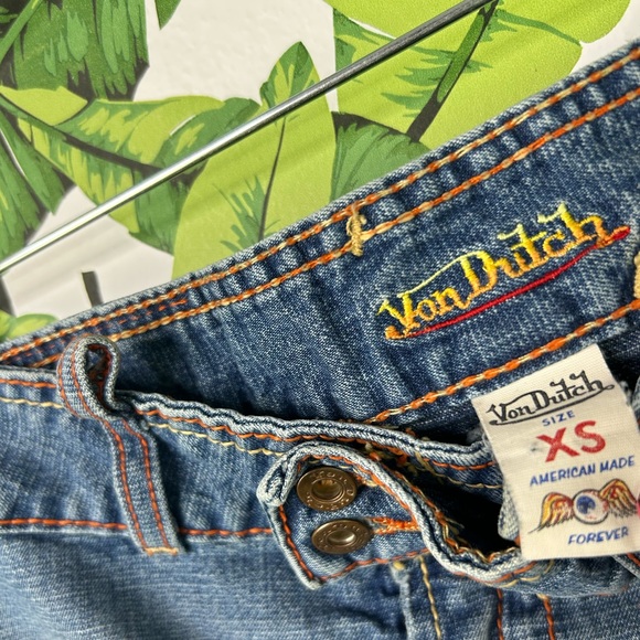 Vintage Y2K Von Dutch Micro Mini Skirt 🔥 Iconic Designer Denim - USA Made - Picture 9 of 10